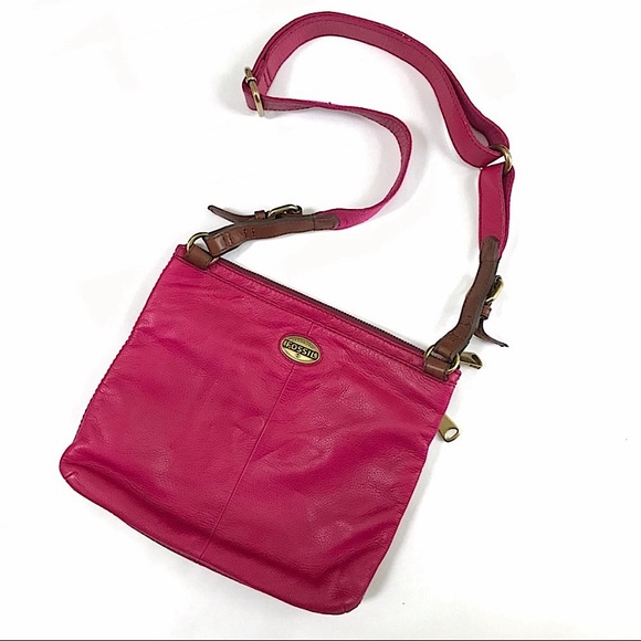 Fossil Handbags - FOSSIL Pink Leather Crossbody Bag Final Sale
